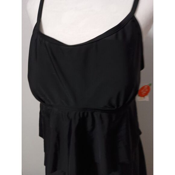Black Tankini (Only) with Spaghetti Straps, Size XL (NWT) - Picture 1 of 7